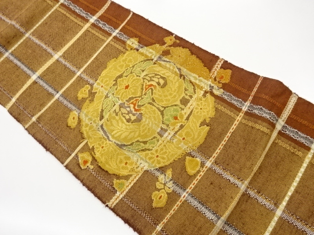 JAPANESE NAGOYA OBI / TSUMUGI / WOVEN GRID